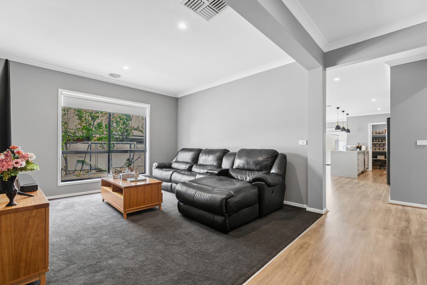 Family room looking towards the main living area