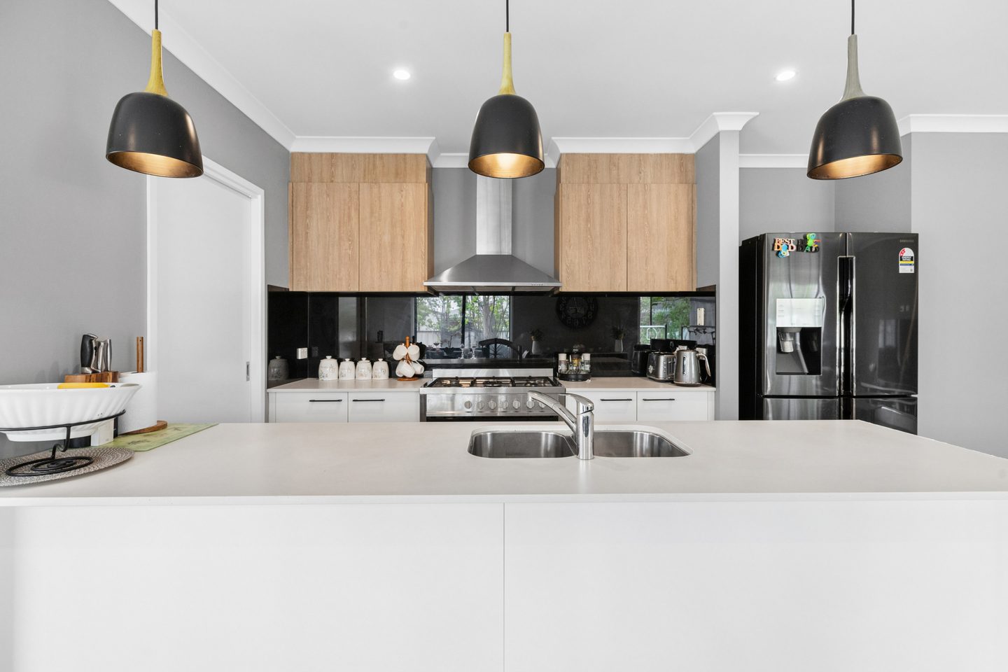 Kitchen viewed across the island