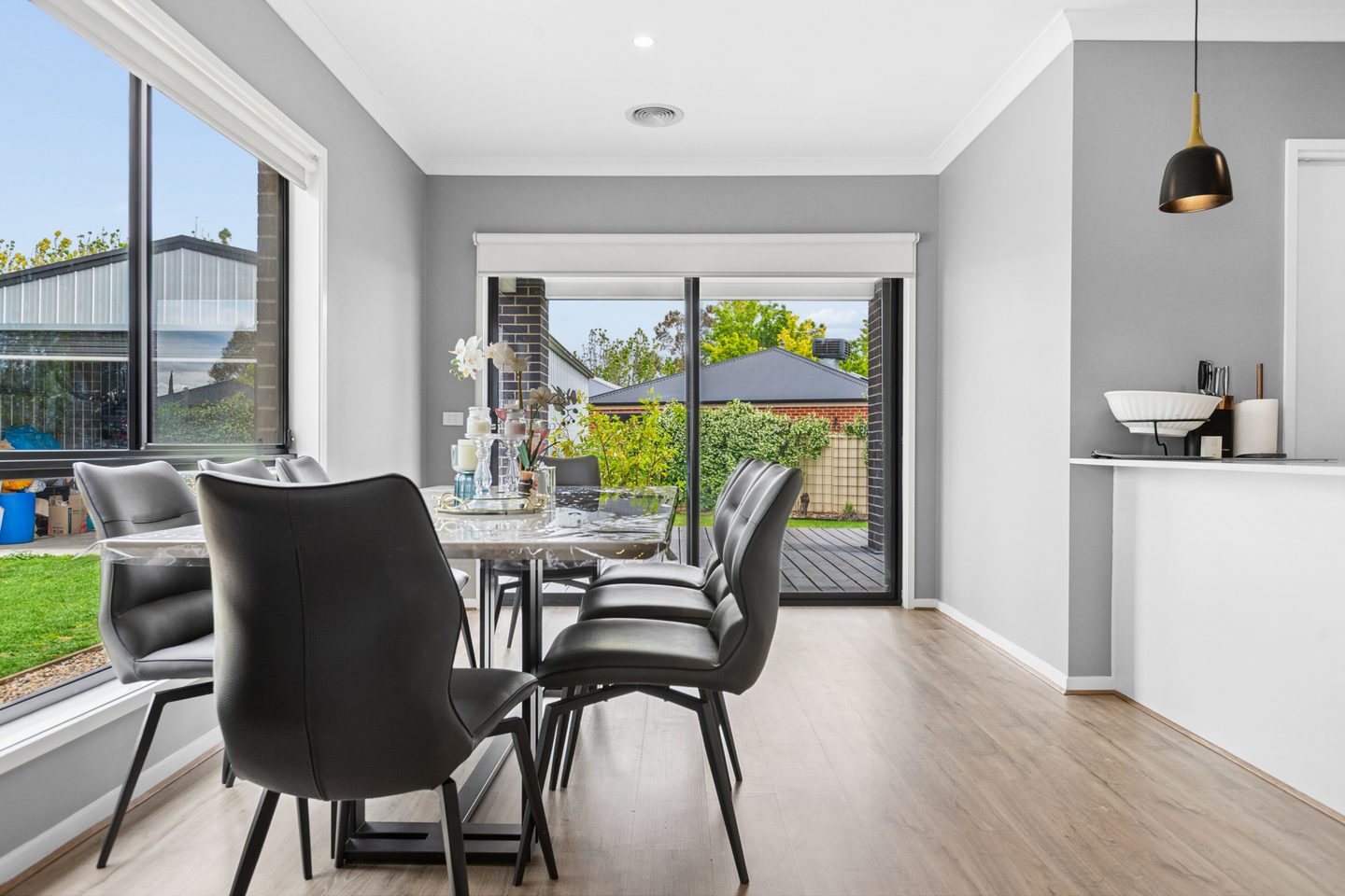 Dining area looking towards the rear garden
