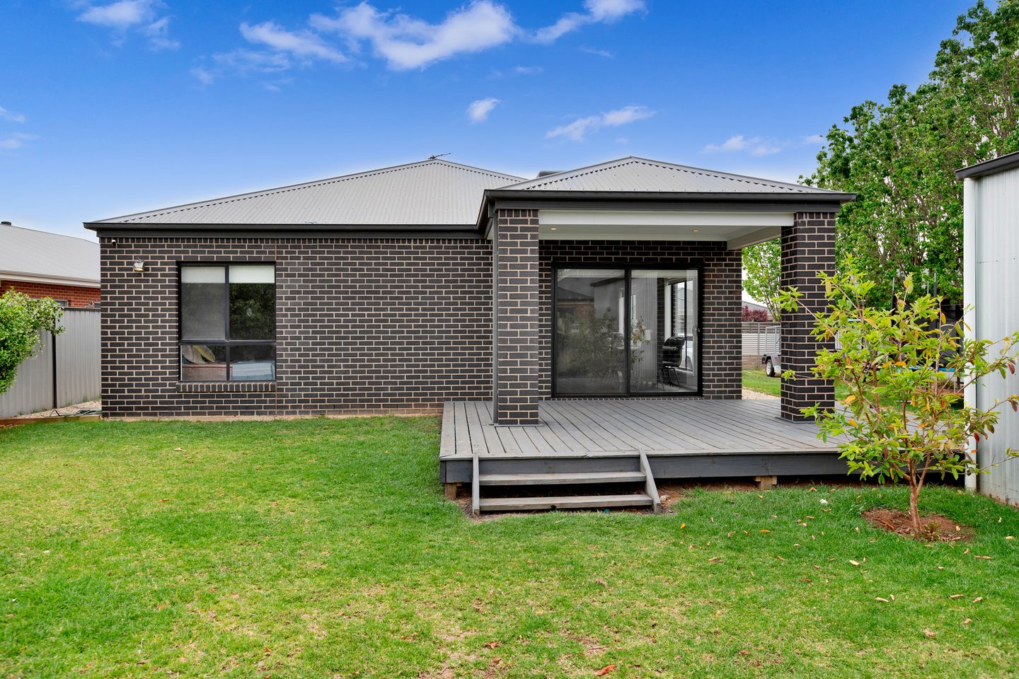 Rear elevation and deck steps